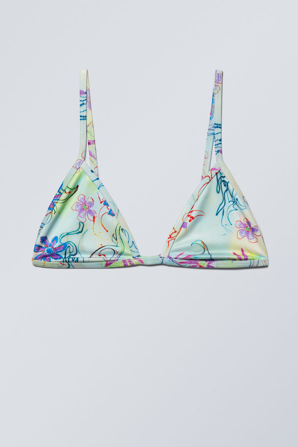 Weekday Bedrucktes Triangel-Bikinitop DIY Blume
