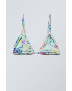 Bedrucktes Triangel-Bikinitop DIY Blume