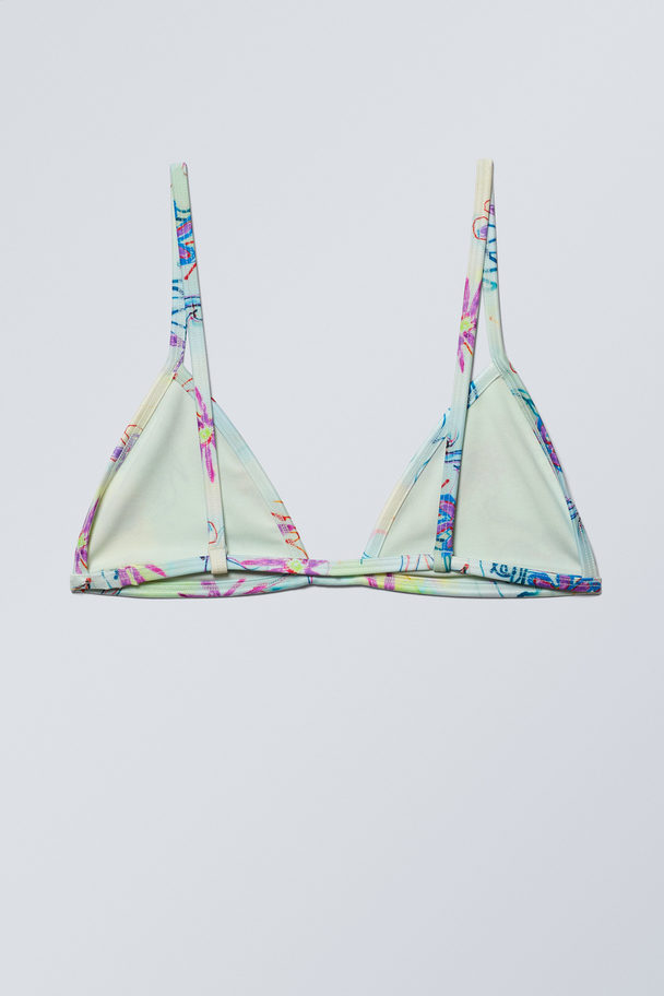 Weekday Printed Triangle Bikini Top Diy Flower
