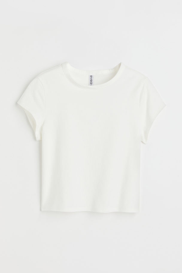 H&M T-Shirt aus Baumwolljersey Weiß