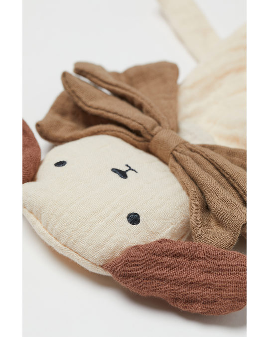 H&M Cotton Comfort Blanket Light Beige/dog