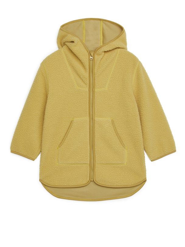 ARKET Hooded Fleece Jacket Dusty Yellow