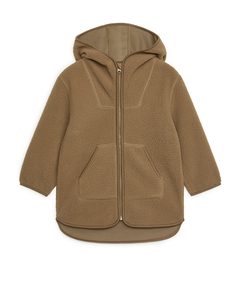 Hooded Fleece Jacket Light Brown