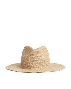 Straw Fedora Hat Beige