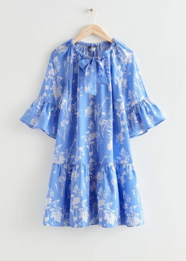 & Other Stories Mini-jurk Met Ruches Blauw