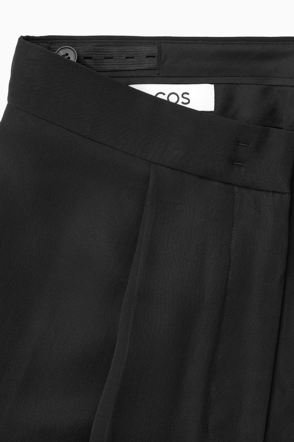 COS Sheer Silk Trousers Black