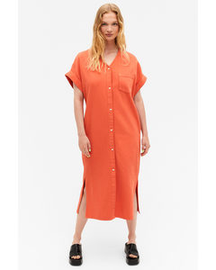 Orange Long Denim Dress Orange