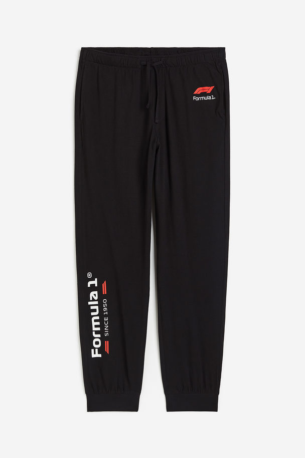 H&M Pyjamabroek - Regular Fit Zwart/formula 1