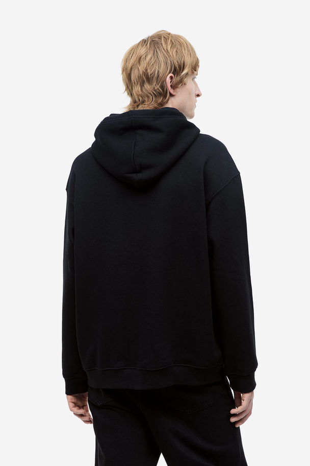H&M Capuchonsweater Met Print - Loose Fit Zwart/dream