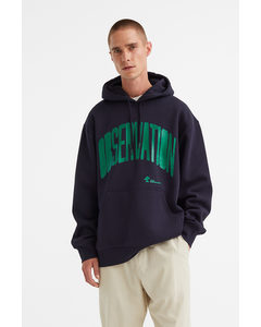 Relaxed Fit Hoodie Dark Blue/observation