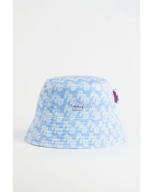 H&M Velour Bucket Hat Light Blue/the Powerpuff Girls