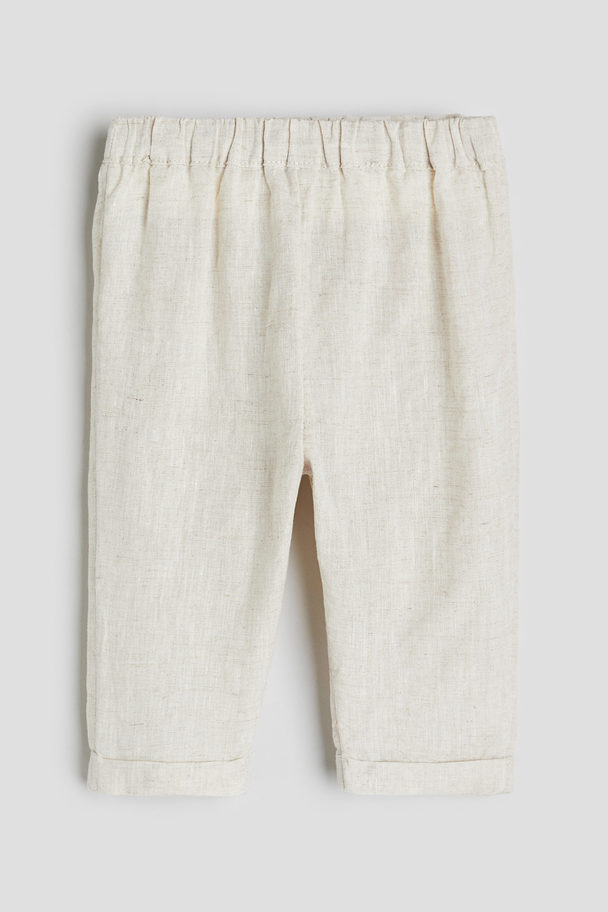 H&M Linen Trousers Light Beige