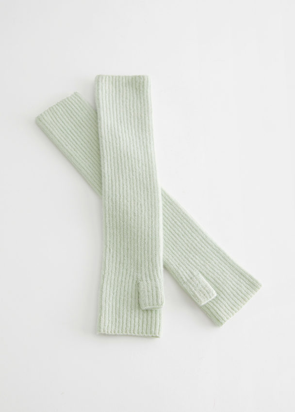 & Other Stories Fingerless Gloves Minty Green