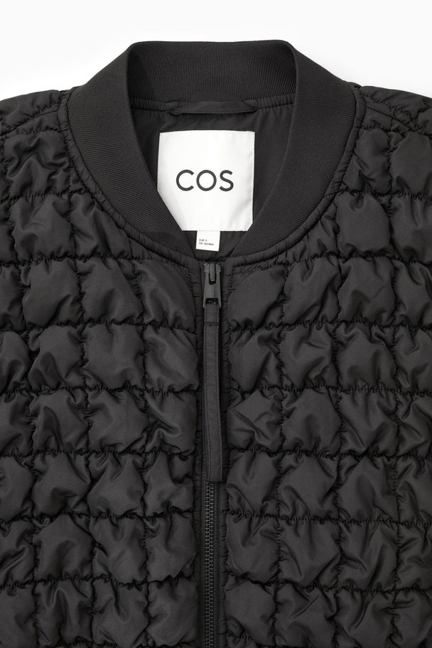 COS Quilted Bomber Jacket Black