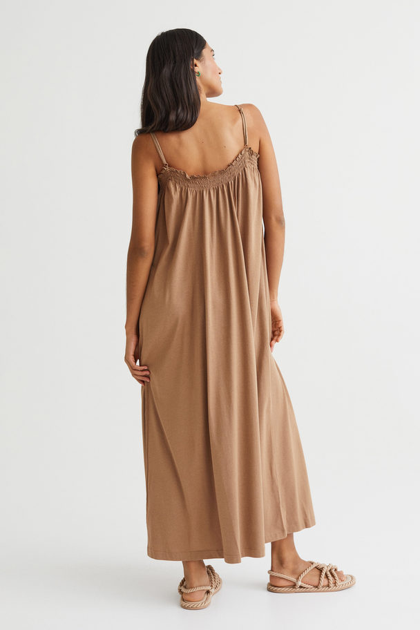 H&M Modal-blend Dress Dark Beige