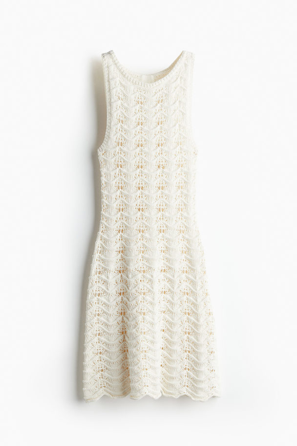 H&M Pointelle-knit Dress White