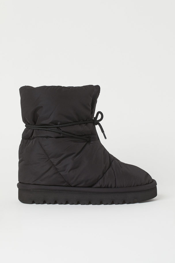 H&M Ankle-laced Nylon Boots Black