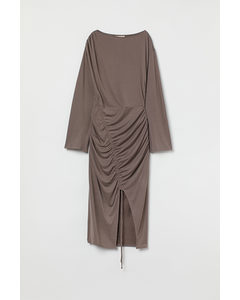 Drapiertes Kleid aus Modalmix Grau
