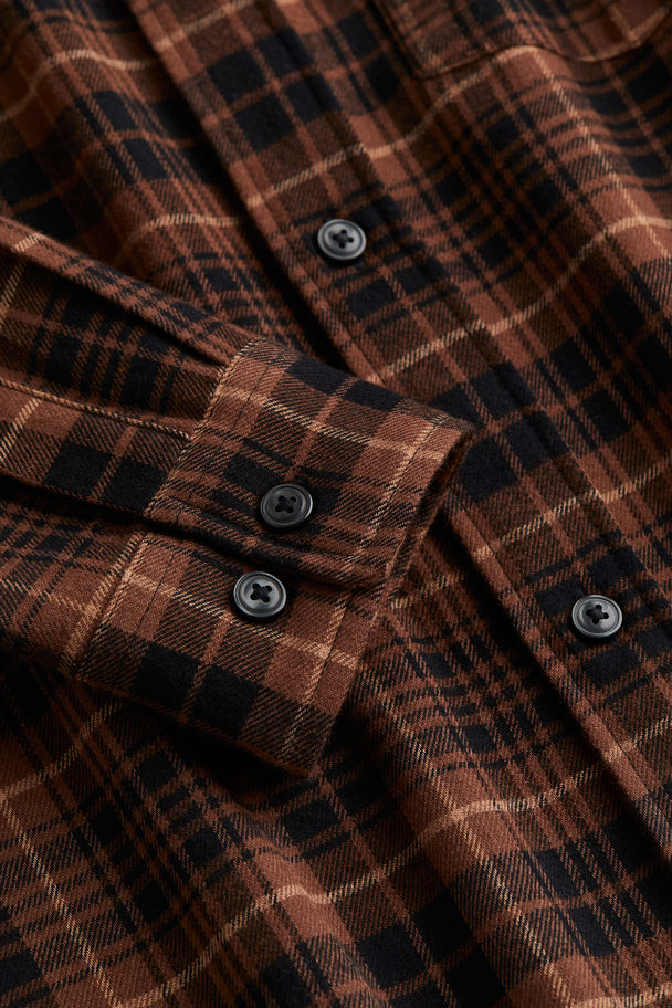 H&M Overhemd - Regular Fit Bruin/geruit