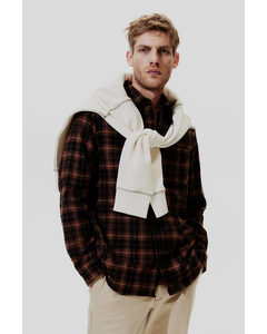 Regular Fit Flannel Shirt Brown/checked