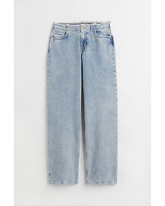 Straight Low Jeans Lys Denimblå