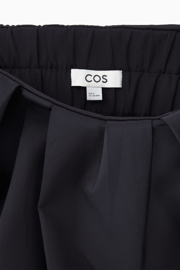 COS Pleated Bandeau Mini Dress Black
