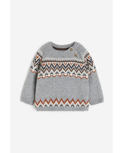 Jacquard-knit Jumper Grey/patterned