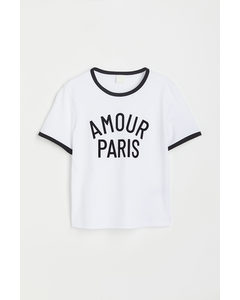 Printed T-shirt White/amour Paris