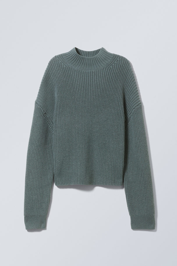 Weekday Lyla Knit Sweater Dark Turquoise