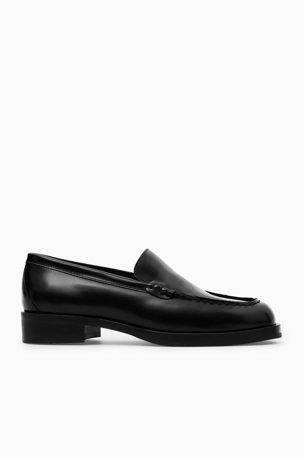 COS Clean Leather Loafers Black