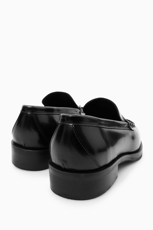 COS Clean Leather Loafers Black