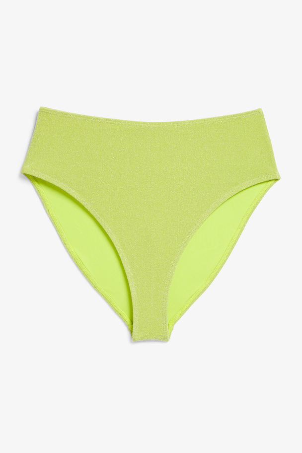 Monki Lime Green Glitter Bikini Briefs Lime Green