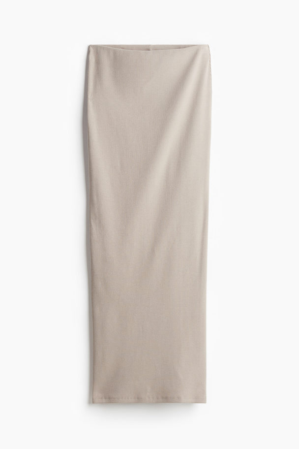 H&M Ribbad Pennkjol Ljus Gråbeige