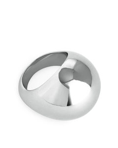 Versilberter Ring mit großer Kugel Silber