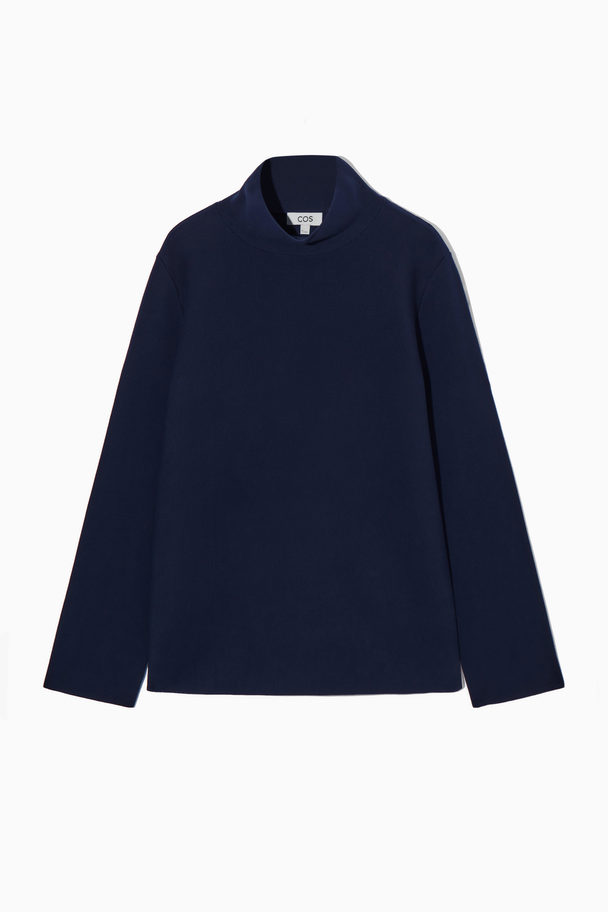 COS A-line Funnel-neck Top Navy