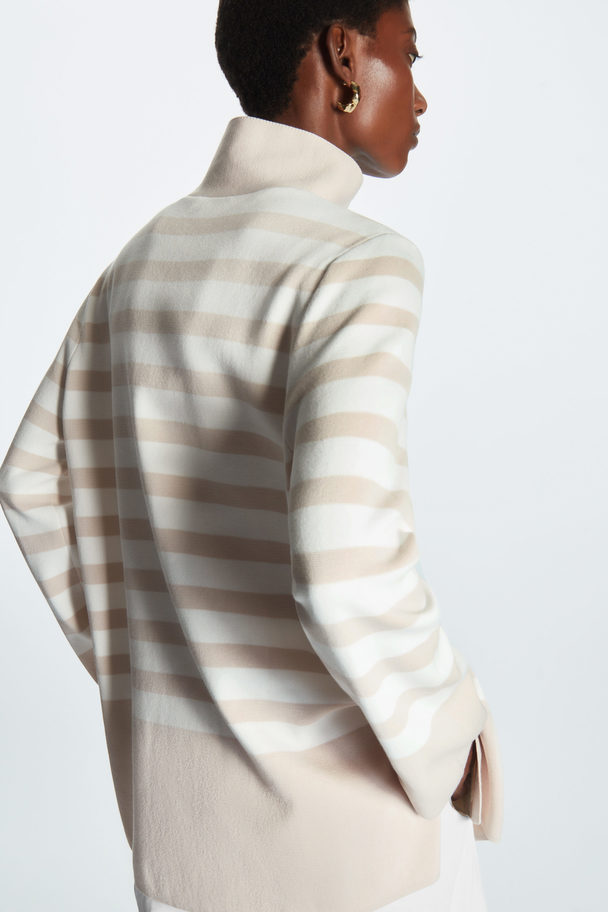 COS A-line Roll Neck Top Beige