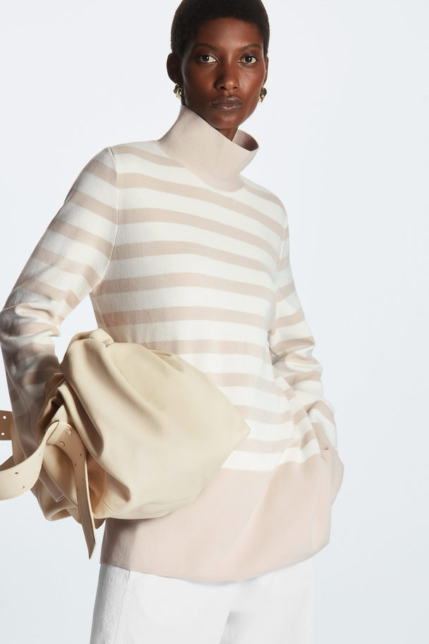 COS A-line Roll Neck Top Beige