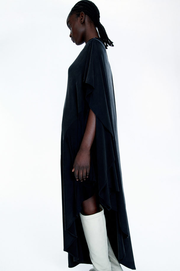 H&M Asymmetric Jersey Dress Black