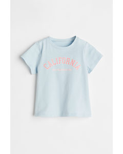 T-shirt Met Print Lichtblauw/california