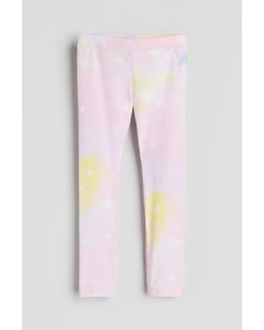 Printed Jersey Leggings Light Pink/patterned
