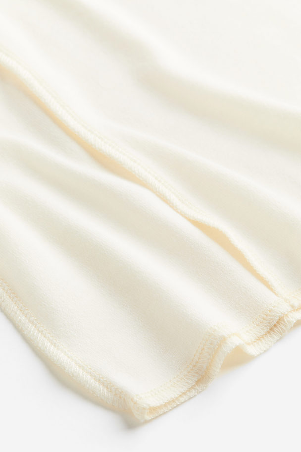 H&M Flatlock-seam Long-sleeved Top Cream