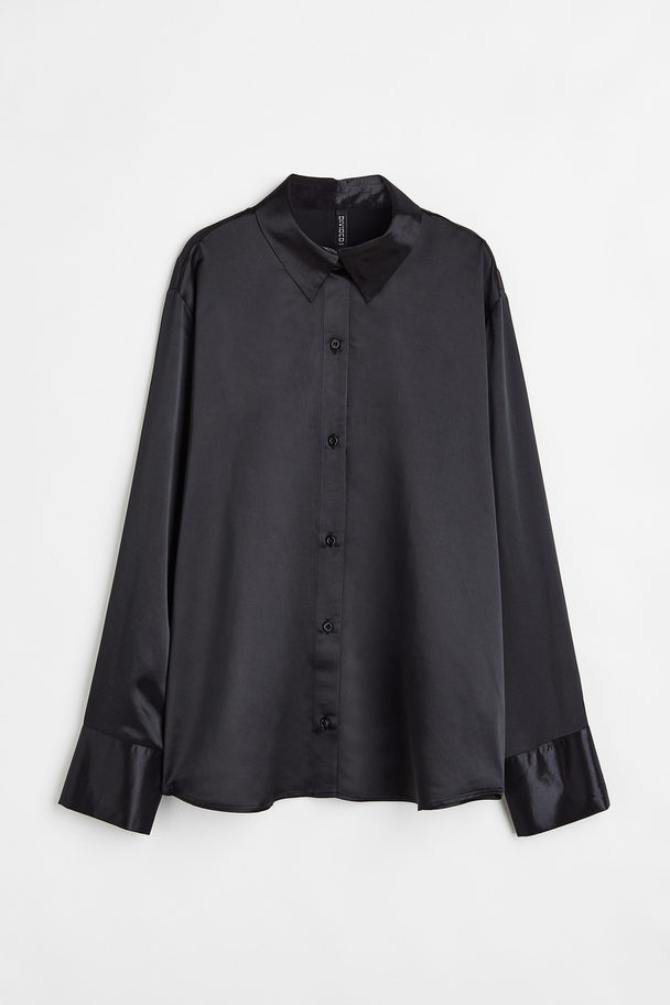H&M Satin Shirt Black