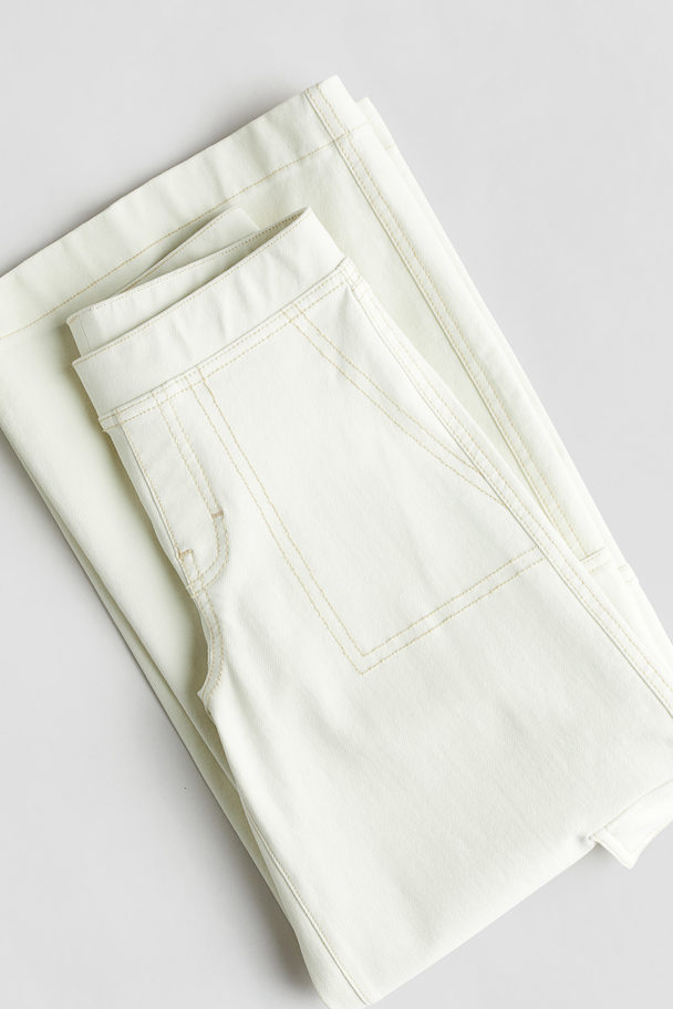 H&M Wide Cargo Trousers White