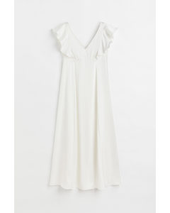 MAMA Kleid mit Volants Weiß