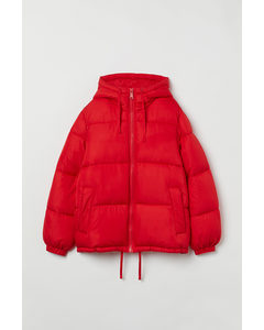 Puffer Jacket mit Kapuze Rot