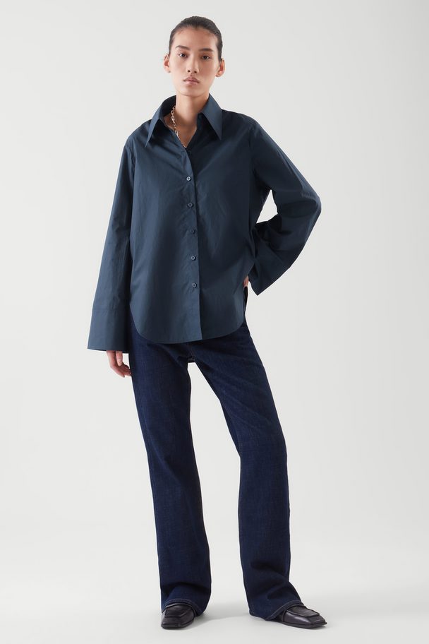 COS Relaxed-fit Wide-sleeve Shirt Navy