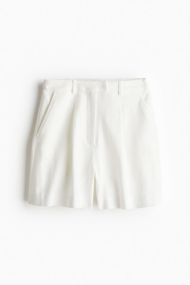 H&M Linen-blend Shorts White