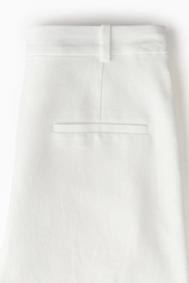 H&M Linen-blend Shorts White