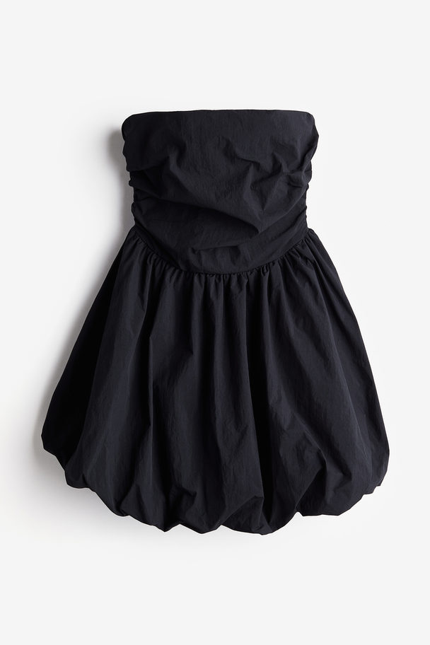 H&M Bandeau-Kleid mit Ballonrock Schwarz