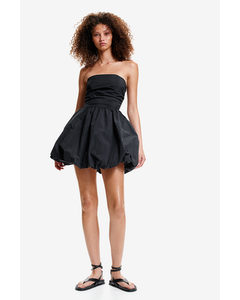 Bandeau-Kleid mit Ballonrock Schwarz